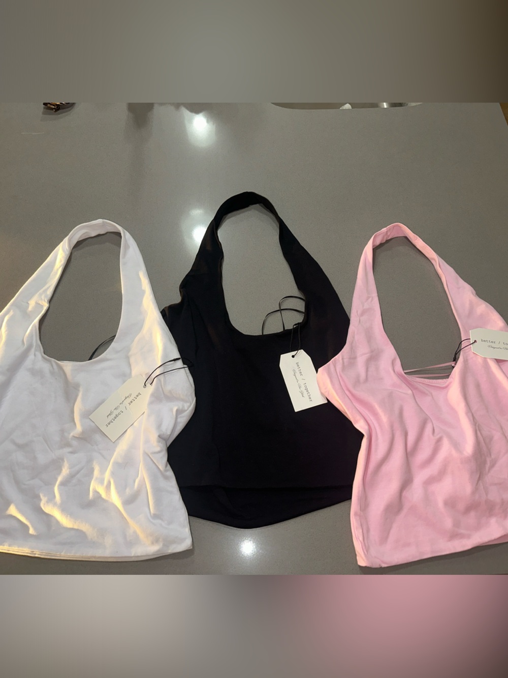 Ladies' Halter Tank Top - White, Black, Pink